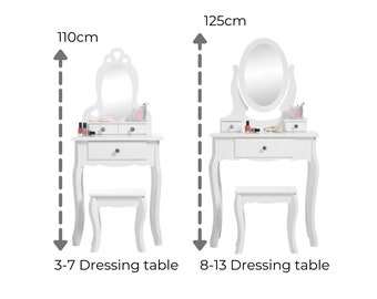 Runesol Girls Dressing Table With Stool and Mirror for 8 13 Years