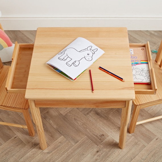 Haus Projekt Kids Table and 2 Chairs age 3 8 Children s Pine Table Set Handmade Children s Sturdy Wooden Furniture Solid Wood Etsy UK