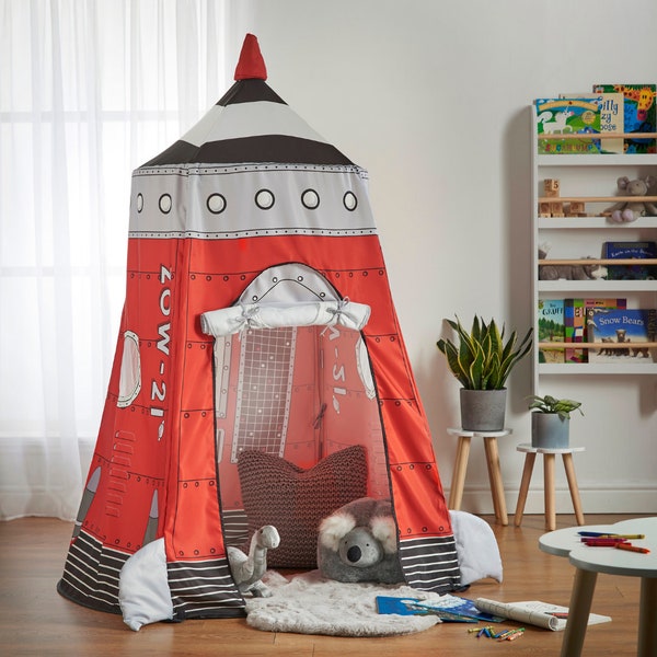 Haus Projekt Kids Rocket Play Tent, Space Tent for Indoor and Outdoor, Fantasy Theme, Foldable Playhouse Gift Christmas  for Boys & Girls