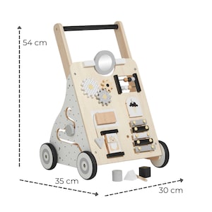 Haus Projekt Baby Walker, Wooden Baby Toddler Walker, Activity Centre, Activity Cart, Busy Board Sensory Toys for Baby Early Development image 2