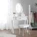 Girls Dressing Table With Stool and Mirror, Children’s Vanity Table Ideal for Girls 8-13 Years | Elegant Shape Design & Crystal Knobs