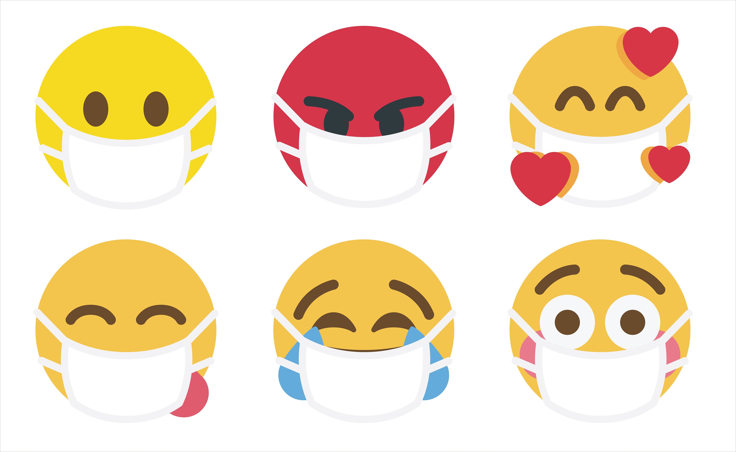 Face Mask Emoji SVG bundel in clipart vector png pdf en eps Etsy Nederland