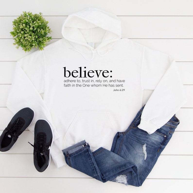 Believe Hoodie / Bible Verse Hoodie / Christian Hoodie / Etsy