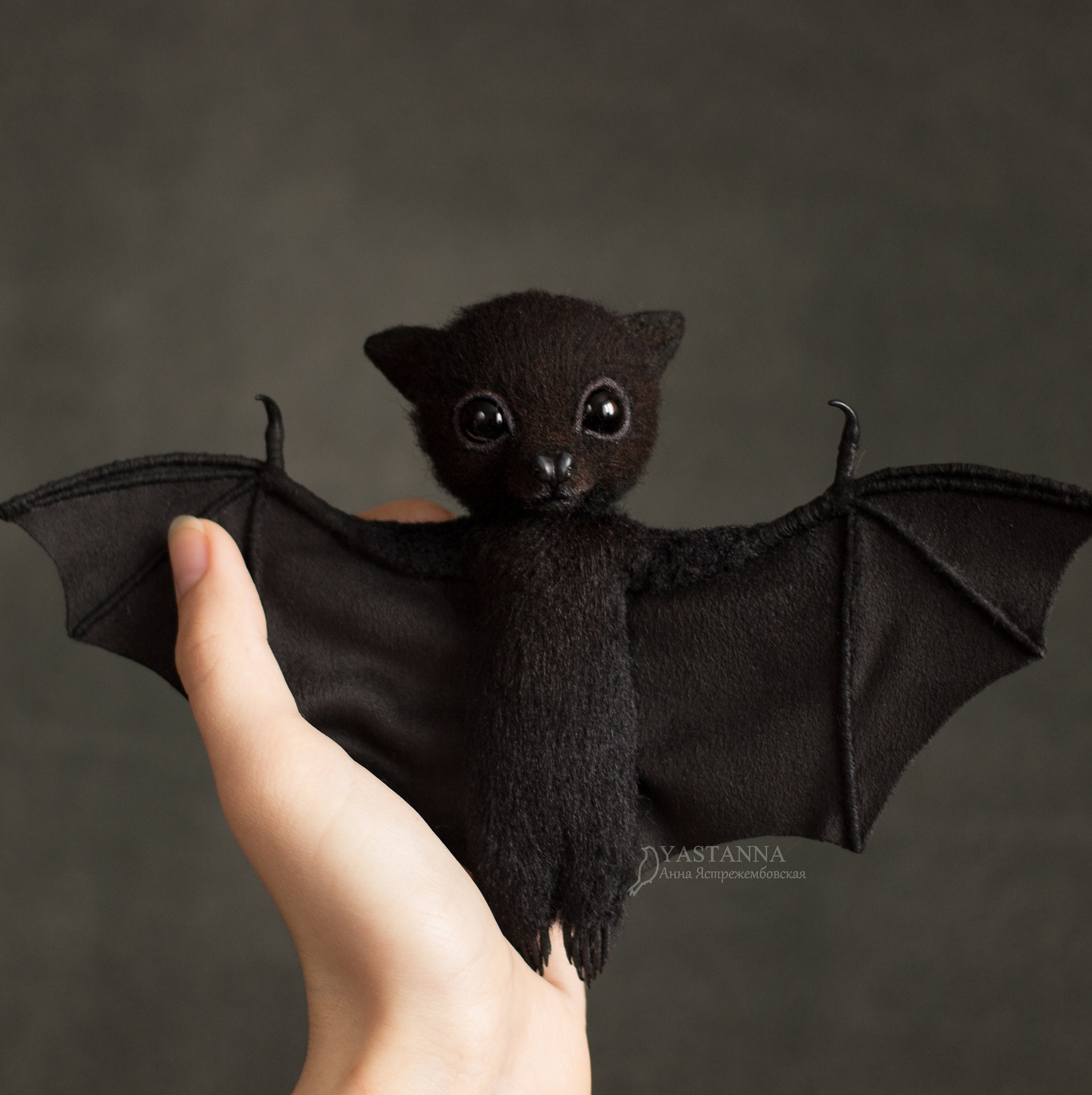 Plush Black Little Bat/Baby Bat/ Wool Bat Etsy