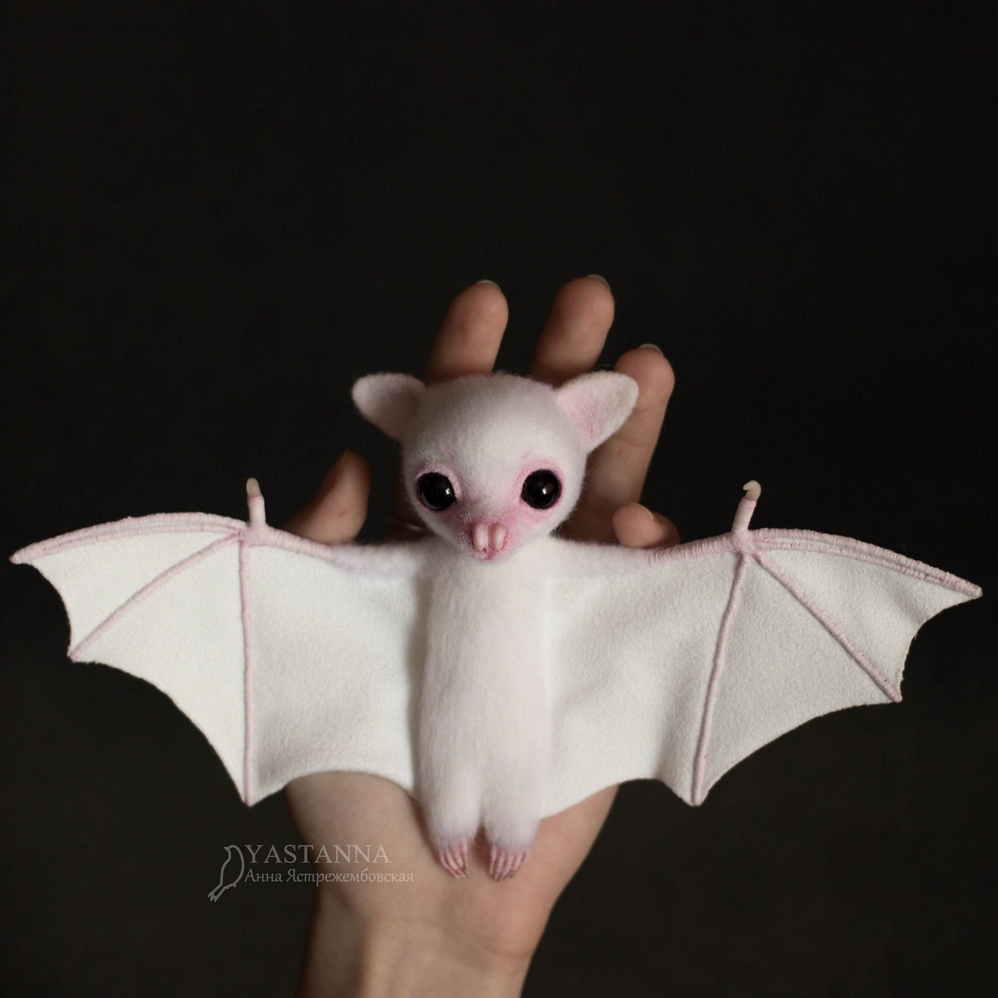 Felted White Little Bat/Albino Bat/ Plush Bat Toy Etsy