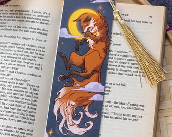 Moon Fox | Bookmark | book lover cute aesthetic | Birthday Gift for Her | Christmas present