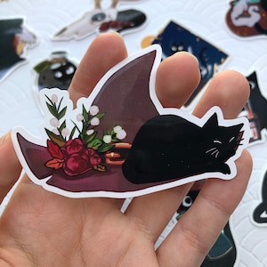 Witch Kitten Stickers Stickers witch cat sticker stationary journal calender cute kawaii japan aesthetic Witch's Hat