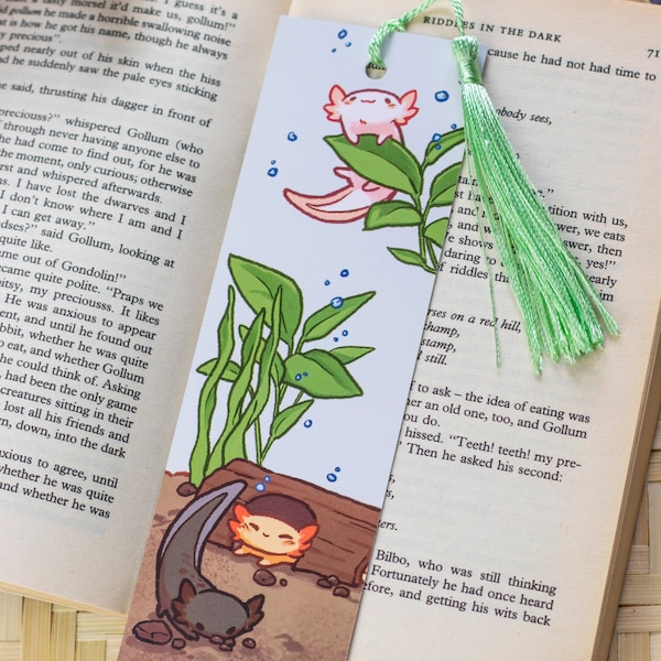 Axolotl | Bookmark | book lover cute aesthetic | Birthday Gift for Her | Christmas Present