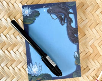 Carpa Koi Lunare | Blocco note A6 | estetica carina stazionaria | Regalo di compleanno per lei | regalo di Natale