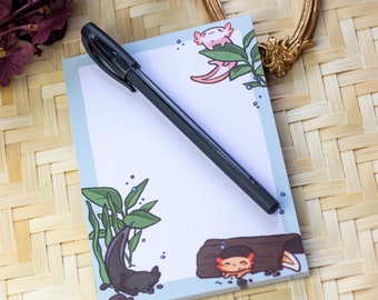 Axolotl | Blocco note A6 | estetica carina stazionaria | Regalo di compleanno per lei | Regalo di Natale