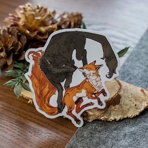 Adesivi opachi Fox&Wolf | Adesivi | Calendario da tavolo carino kawaii in stile giapponese