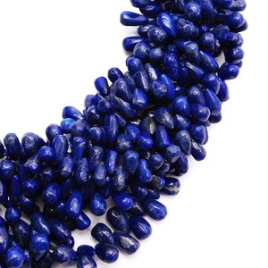 Natural Lapis Lazuli Smooth Drop Gemstone Beads 5.5x9.5mm Approx. Lapis Handmade Beads for jewelry making beads Lapis lazuli beads Necklace