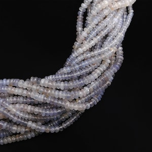 Natural Chalcedony Smooth Rondelle Beads 6.5-7mm Handmade Gemstone Beads Chalcedony Rondelle Beads for jewelry making beads for necklace