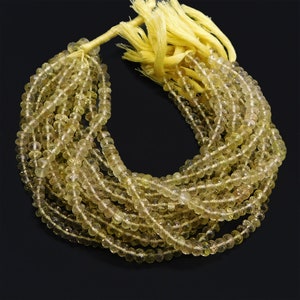 Natural Lemon Quartz Faceted Rondelle Gemstone Beads 5.5-6.5mm Approx. Quartz Handmade beads for jewelry making beads necklace bead gemstone