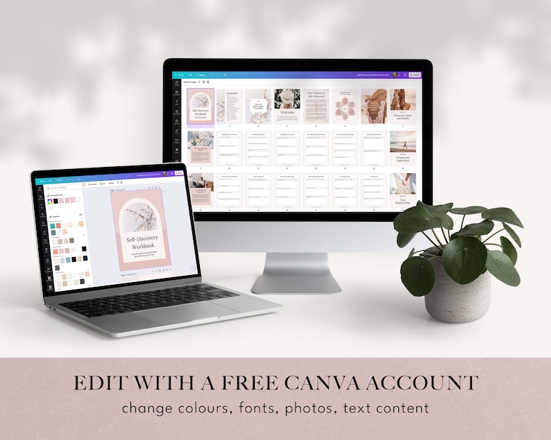 Self Discovery Journal Canva Templates, Get To Know Yourself Journal, Self-Care Journal, Self Discovery Workbook, Self-Love Journal Prompts
