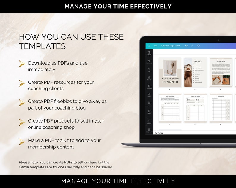 Work-life Balance Planner: SMART Goals, Daily Focus (canva Templates ...