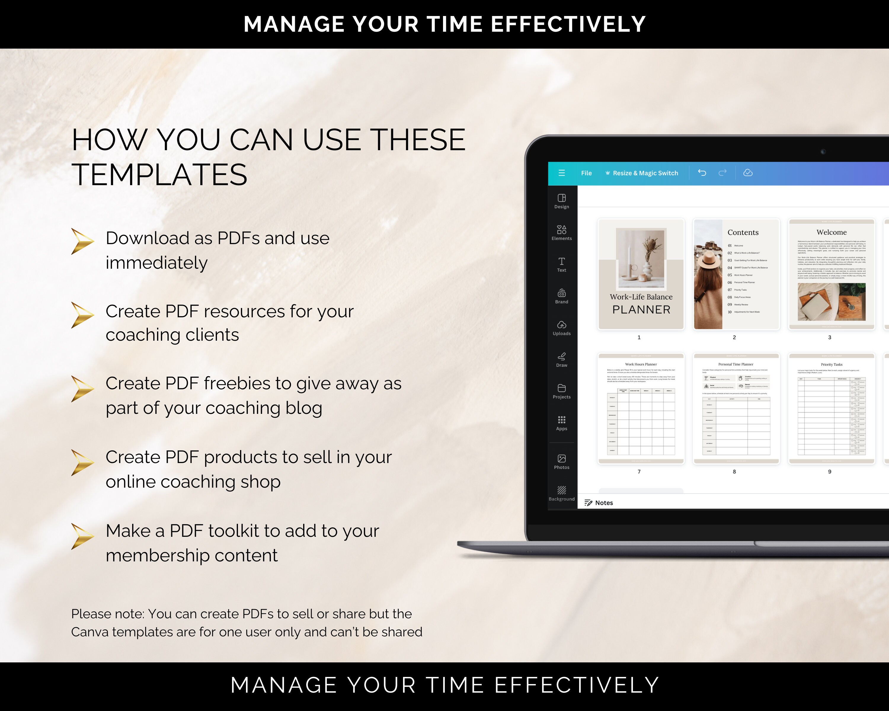 Work-life Balance Planner: SMART Goals, Daily Focus (canva Templates ...