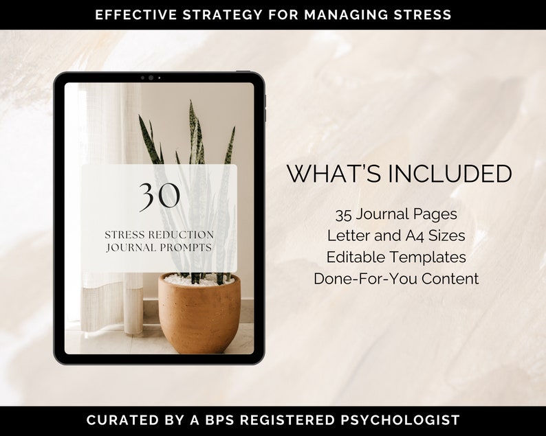 Coping With Stress Journal Canva Templates, Stress Relief Journal, Reducing Stress Journal Prompts, Coaching Tool, Stress Management