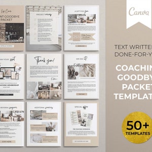 Coaching Goodbye Packet Template, Canva Template, Client Goodbye Packet, Coaching Client Offboarding Packet, Offboarding Template for Canva