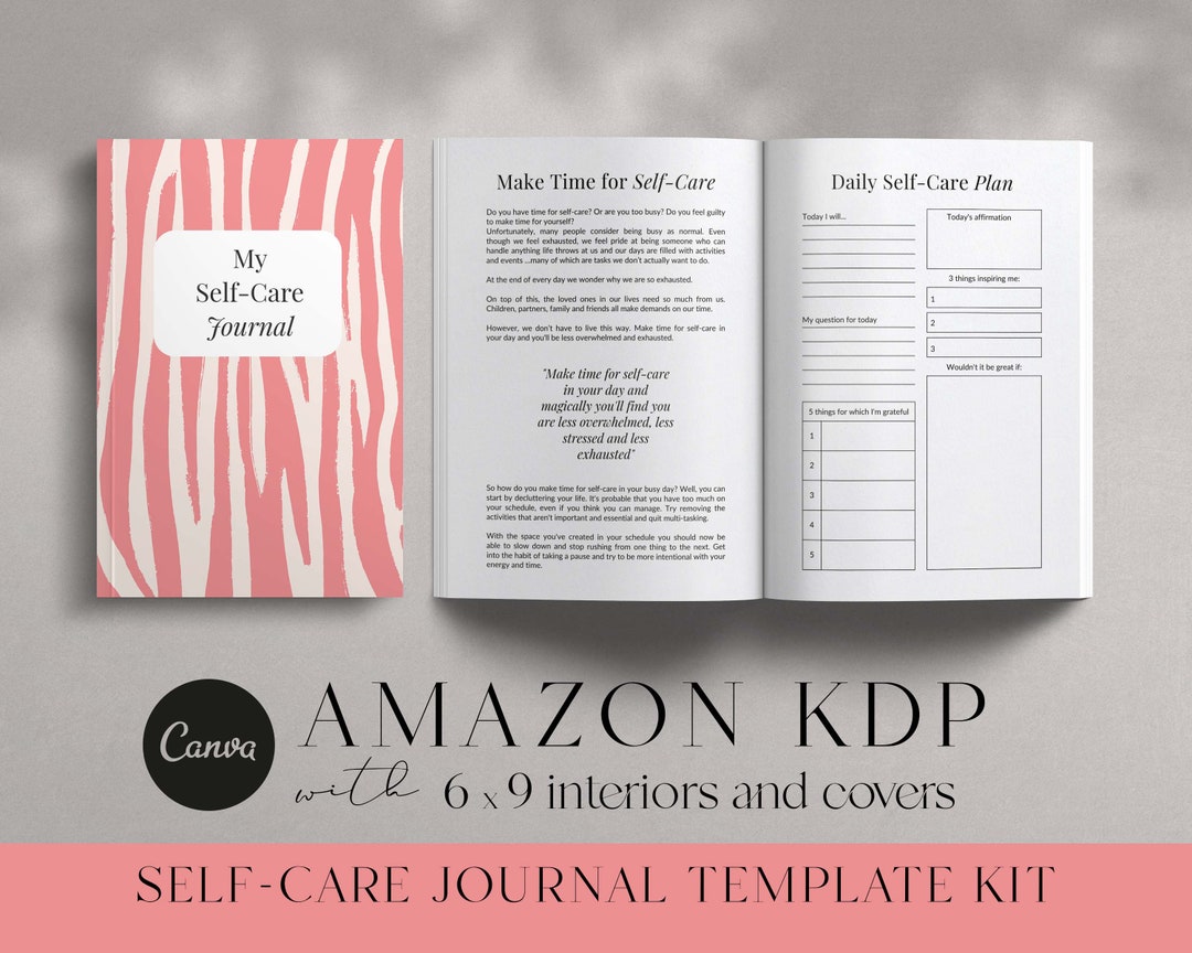 Self Care Journal Canva Template: KDP Interior & Cover (6x9) - Etsy