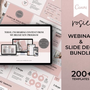 Webinar & Slide Deck Template Bundle, Canva Präsentationsvorlagen, Online Kurs Folien, Masterclass Template, Kurs Webinar Templates