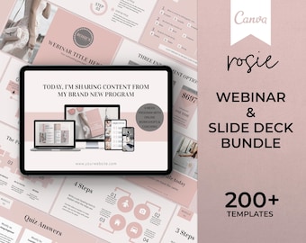 Canva Webinar & Slide Deck Template Bundle: Online Course Slides