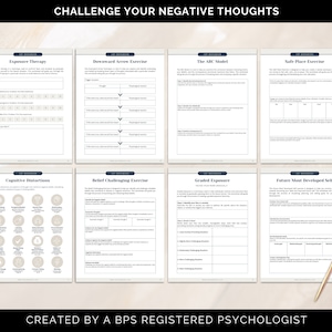 CBT Workbook Canva Templates, CBT Worksheets, Cognitive Behavioral Therapy Worksheets, CBT Tools, Coaching Templates, Coaching Tool