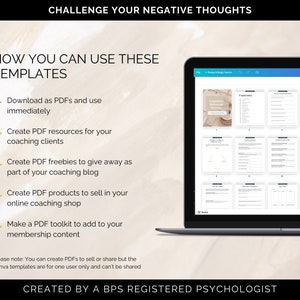 CBT Workbook Canva Templates, CBT Worksheets, Cognitive Behavioral Therapy Worksheets, CBT Tools, Coaching Templates, Coaching Tool