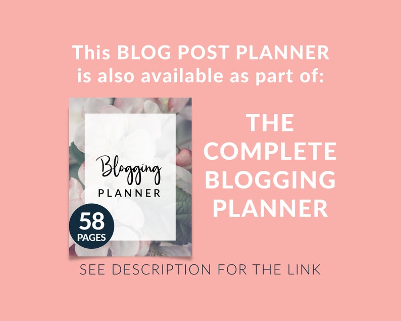 Printable Blog Post Planner Blogging Planner Blog Post Idea - Etsy