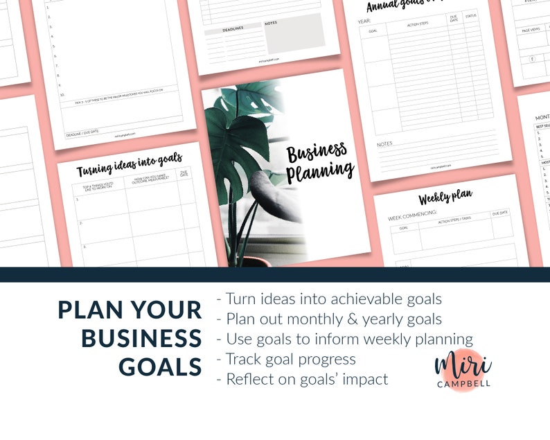 Printable Business Planner Small Business Planner Printable Etsy UK