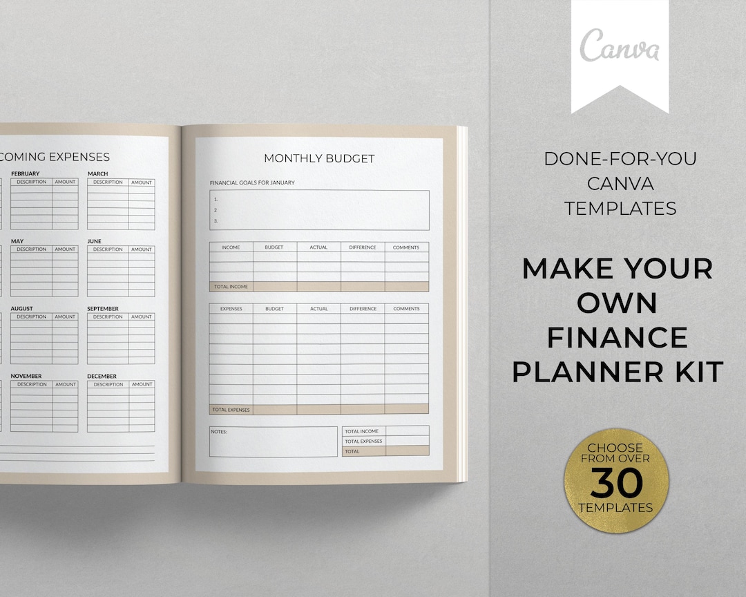 Finance Planner Canva Template: Budget & Expense Tracker (digital ...