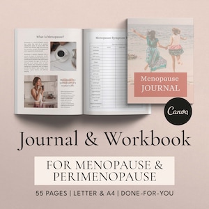 Menopause and Perimenopause Workbook Canva Templates, Menopause Symptoms Tracker, Menopause Workbook, Menopause Resources, Menopause Tools