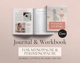 Menopause Workbook Canva Templates: Symptoms Tracker & Resources (Digital Download)
