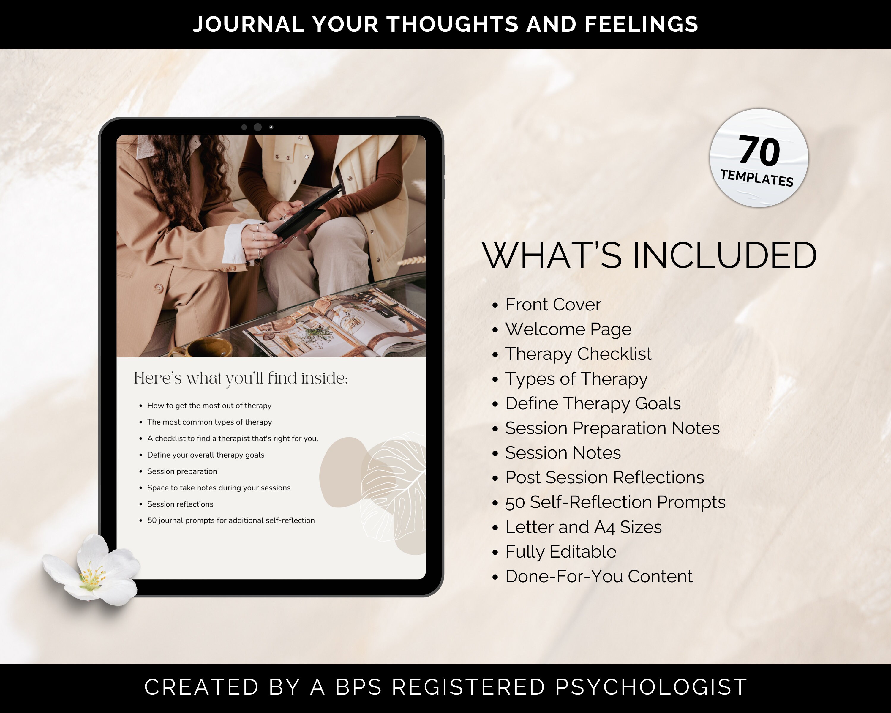 Therapy Journal Canva Template: Self-discovery & Mental Health (70 ...