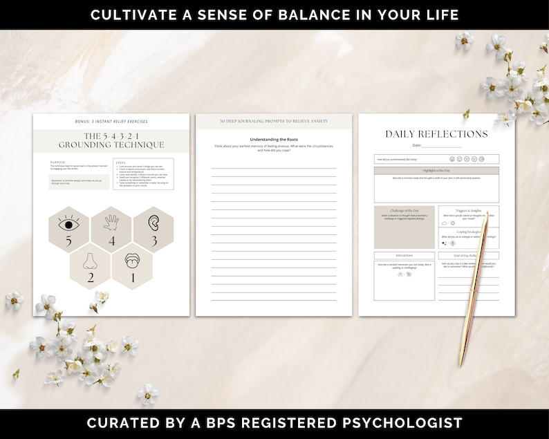 Mindfulness Journal Canva Templates, Daily Mindfulness Journal, Mindfulness Tool, Mindfulness Workbook, Mindfulness Practice, Coaching
