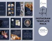 Astrid Glam Party Instagram Canva Templates: Story & Post (Digital Download)