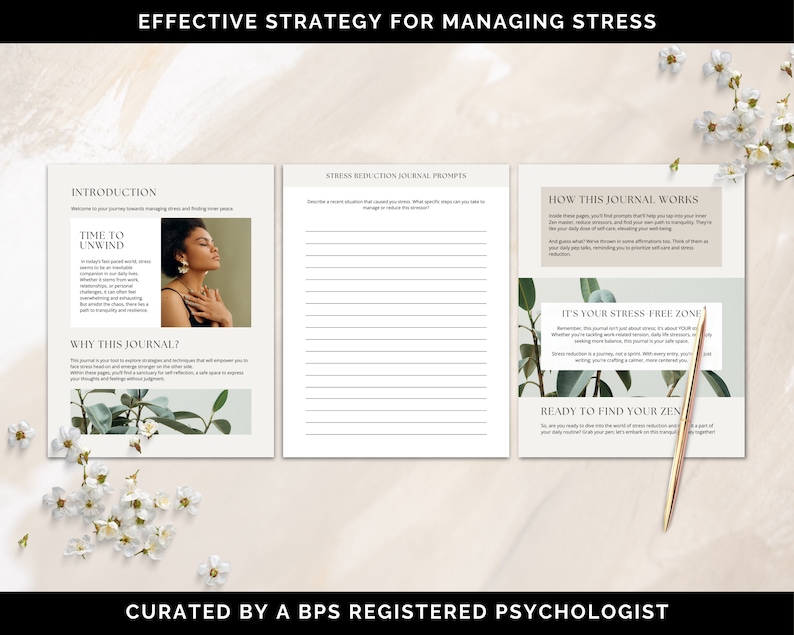Coping With Stress Journal Canva Templates, Stress Relief Journal, Reducing Stress Journal Prompts, Coaching Tool, Stress Management
