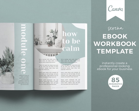Canva Ebook Workbook Template: Mindfulness & Wellness Course (85-Page)