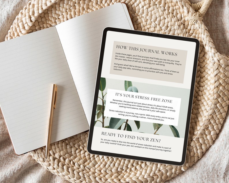 Coping With Stress Journal Canva Templates, Stress Relief Journal, Reducing Stress Journal Prompts, Coaching Tool, Stress Management
