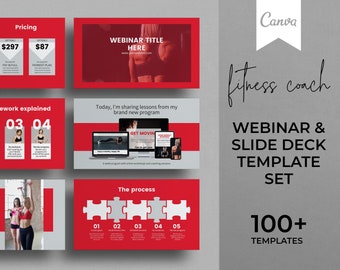 Fitness Coach Webinar, Fitness Coach Slide Deck, Canva Template, Fitness Business Slide Deck, Fitness Webinar Template, Personal Trainer