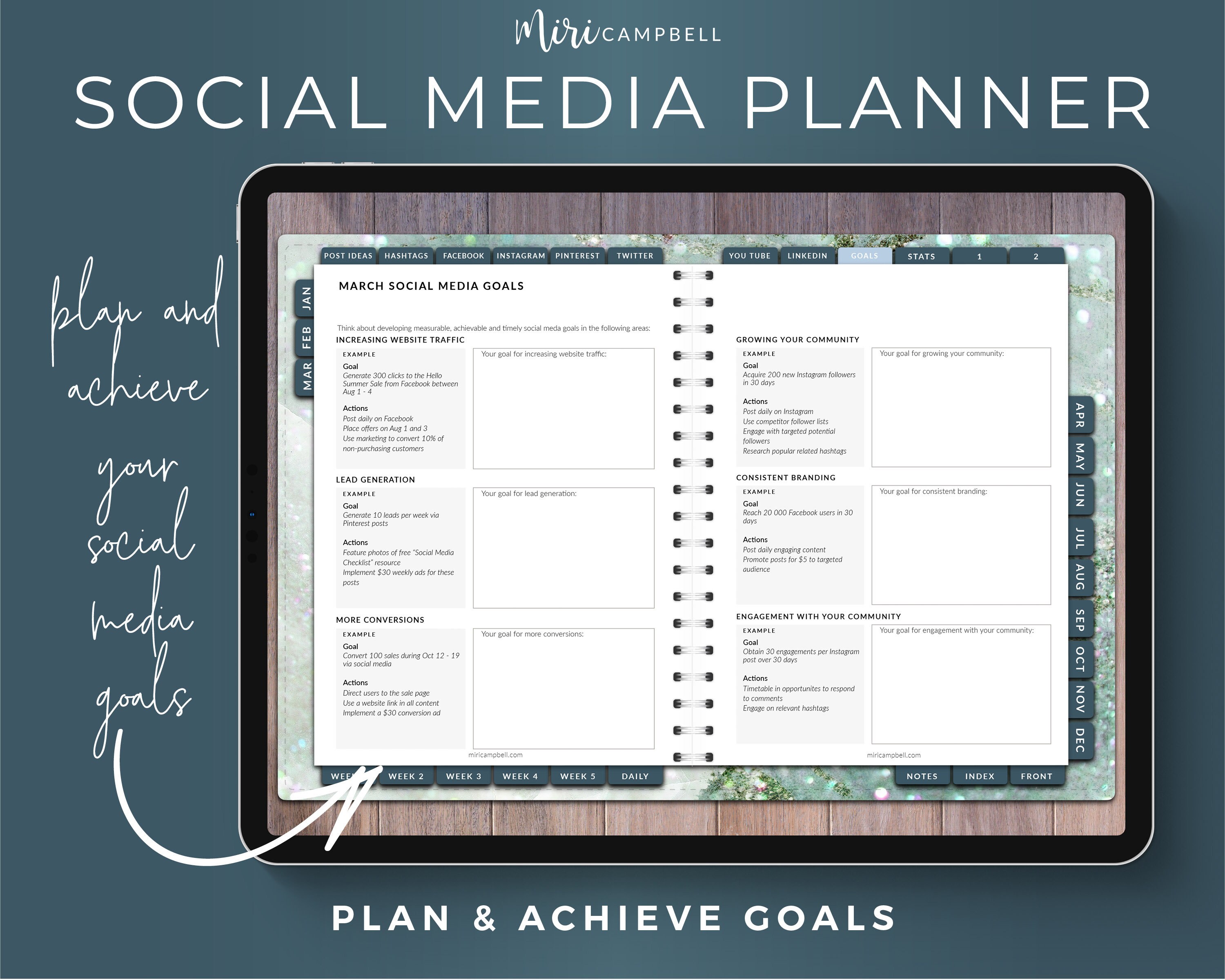 iPad Planner Content Planner Social Media Planner Etsy Planner Digital