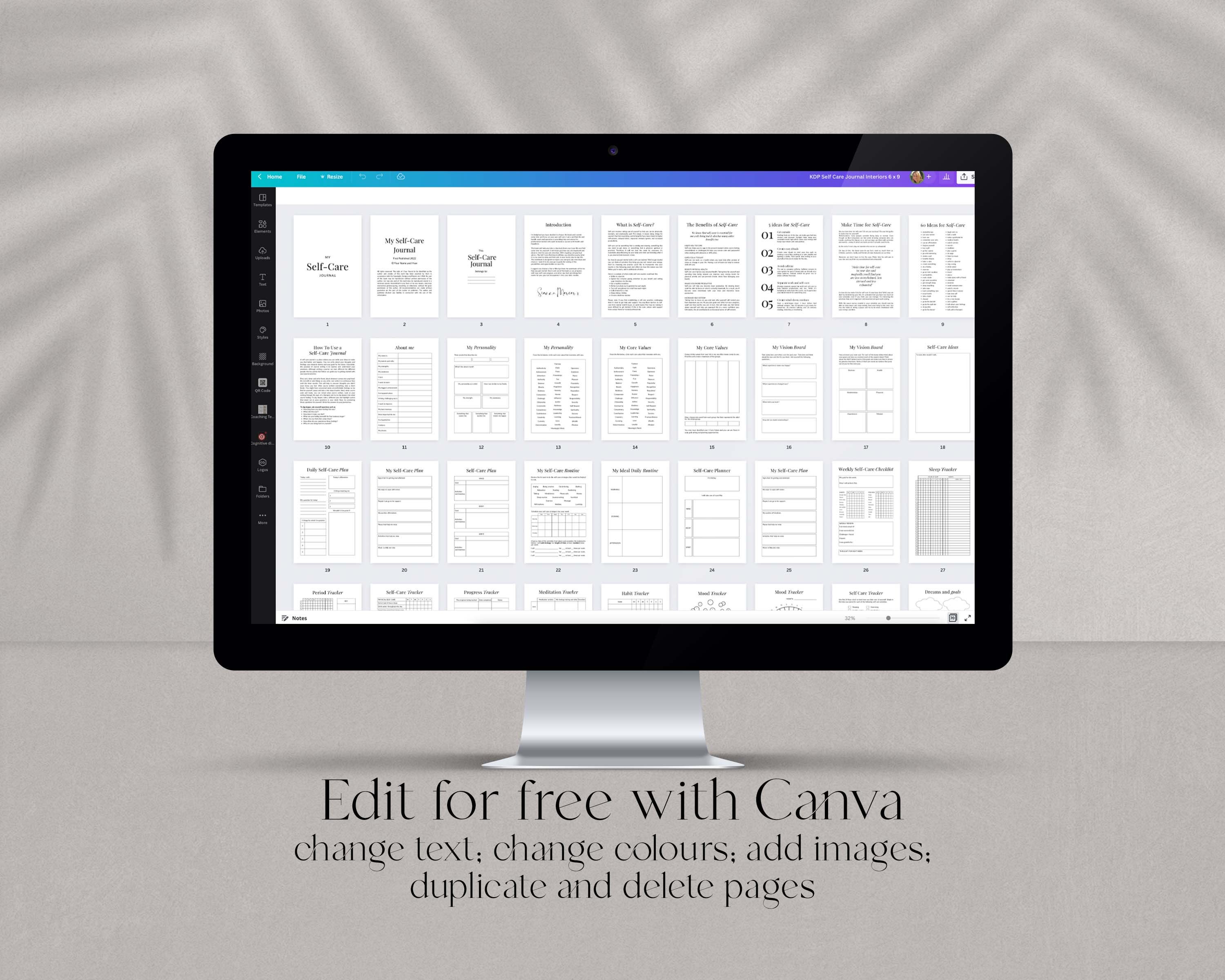 Self Care Journal Canva Template: KDP Interior & Cover (6x9) - Etsy