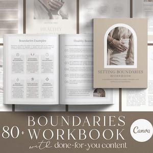 Healthy Boundaries Workbook, Boundary Setting Workbook, Boundaries Canva Template, Relationship Coaching Canva Template, Canva Coaching Tool