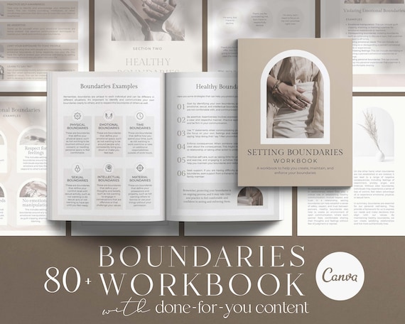 Healthy Boundaries Workbook: Relationship Coaching Canva Template