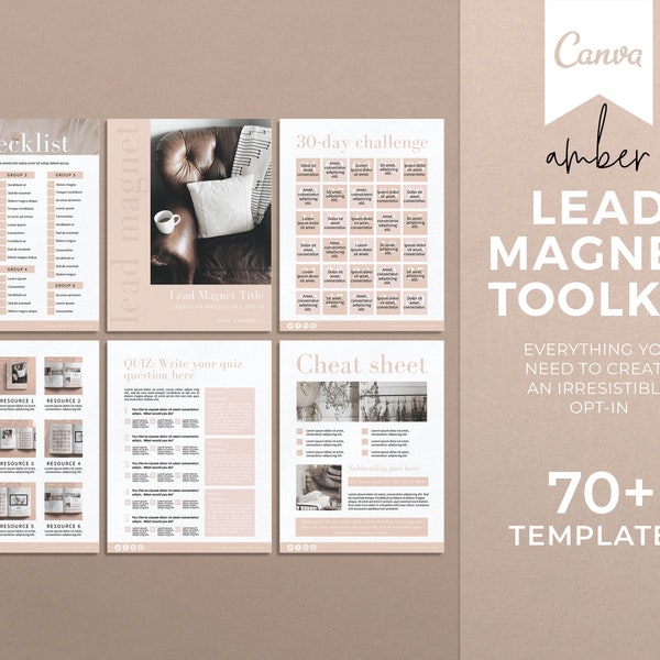 Lead Magnet Toolkit: 70+ Canva Ebook Templates (A4 & US Letter)