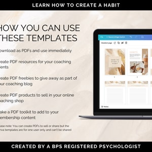 Habit Journal, Habit Journaling, Habit Builder, Habit Workbook, Canva Template, Coaching Template, Coaching Tool, Habit Journal Prompts
