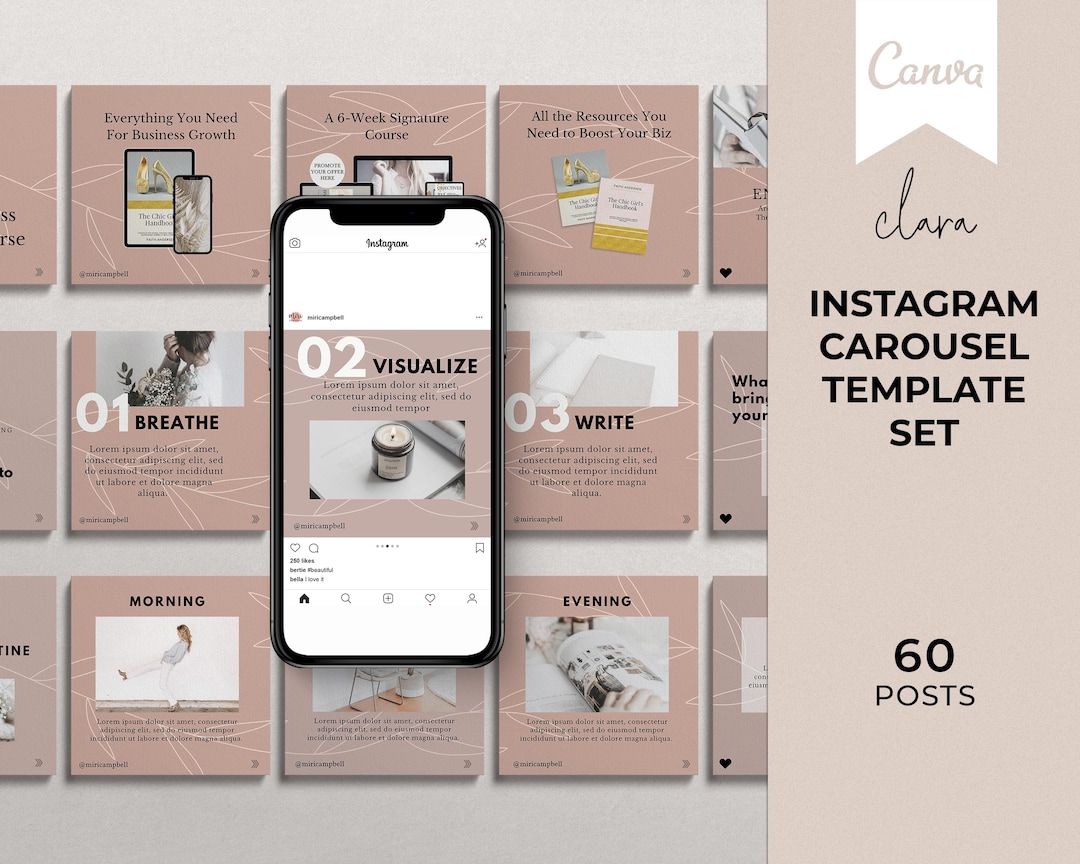 Instagram Carousel Template Canva Instagram Template - Etsy UK