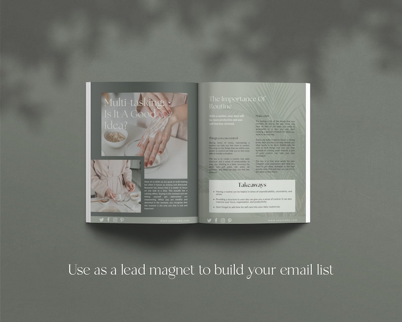 Health and wellness workbook Canva templates with content done for you. Health workbook template, wellness workbook template, health ebook template, wellness ebook template. Pale green ebook Canva templates for health and wellness. Health coach ebook