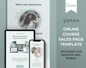 Sjabloon voor verkooppagina's, Canva-sjabloon, verkoopbestemmingspagina, Canva-sjabloon voor verkooppagina, bestemmingspagina voor verkooptrechter, Canva Pro, Canva Free