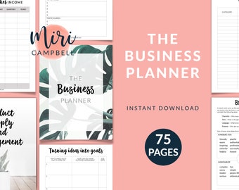 Printable Business Planner, Small Business Planner Printable, Home Business Journal, Finance Tracker, Business Goals Planner Printable, PDF